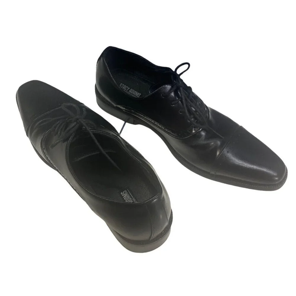 STACY ADAMS‎ Men Oxford Shoes Abbott Cap Toe Size 10 Black Business Casual